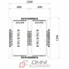 Finestra alluminio 1200 x 1200