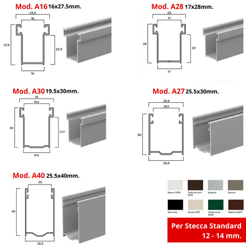 Guida alluminio con - in,